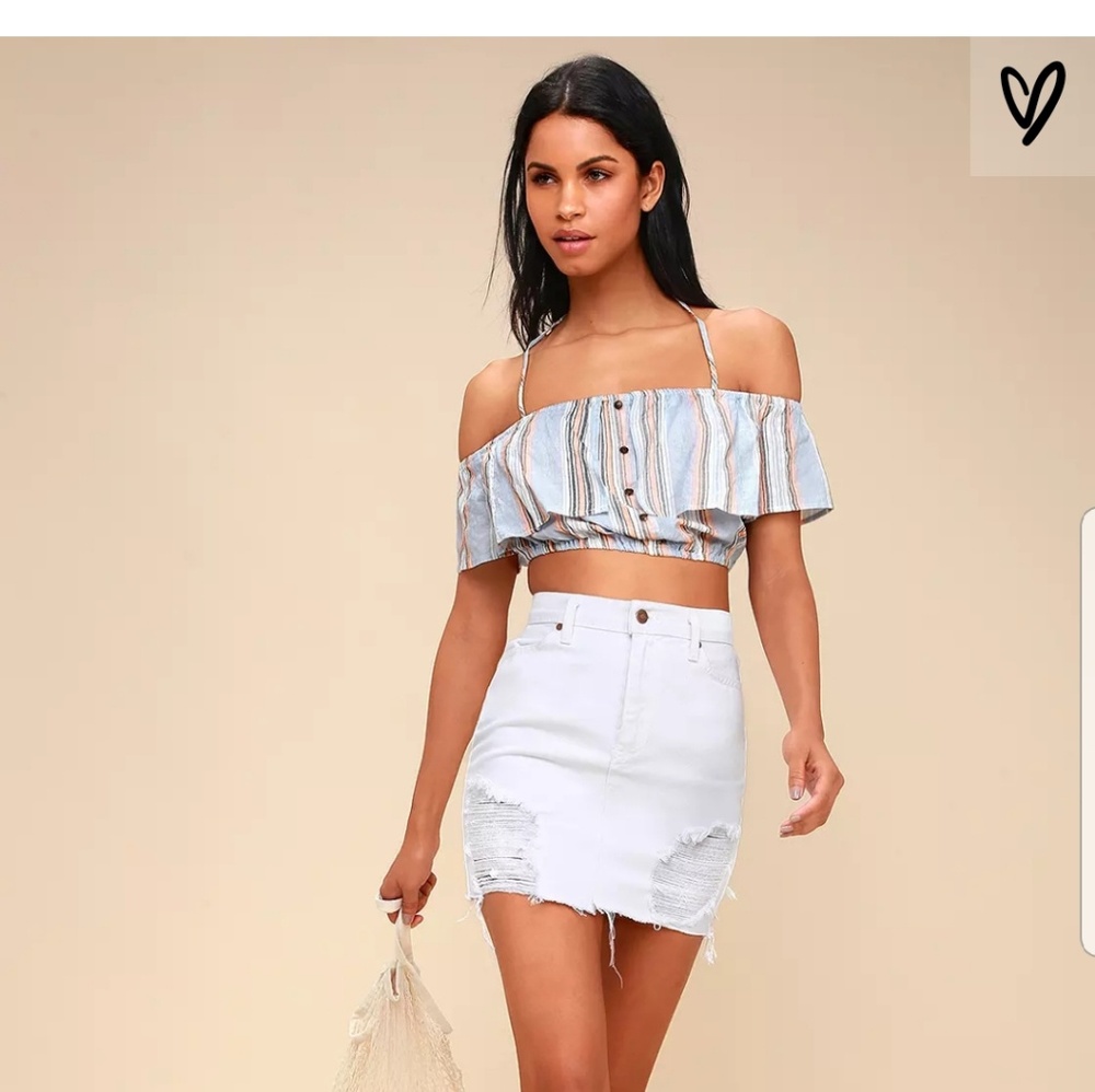 Lulus off the shoulder crop top NWOT
